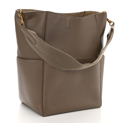 Celine Soft Grained Calfskin Sangle Bucket Bag Taupe 3 of 12
