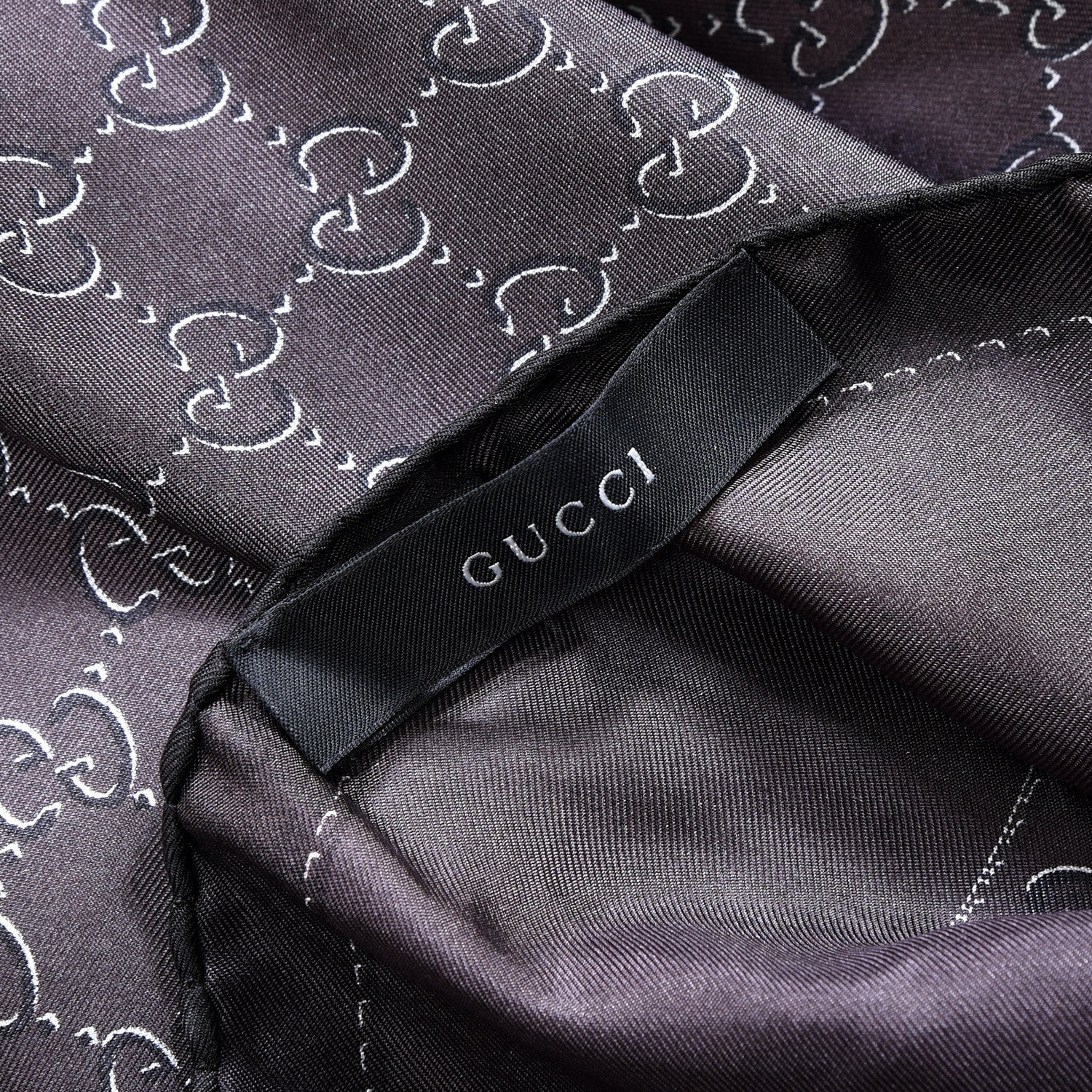 Gucci Silk Monogram Clemenza Scarf Grey 2 of 3