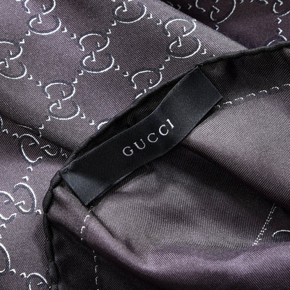 Gucci Silk Monogram Clemenza Scarf Grey 2 of 3