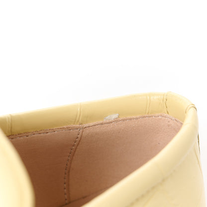Bottega Veneta Calfskin Alligator Embossed Loafers 36.5 Butter 8 of 10