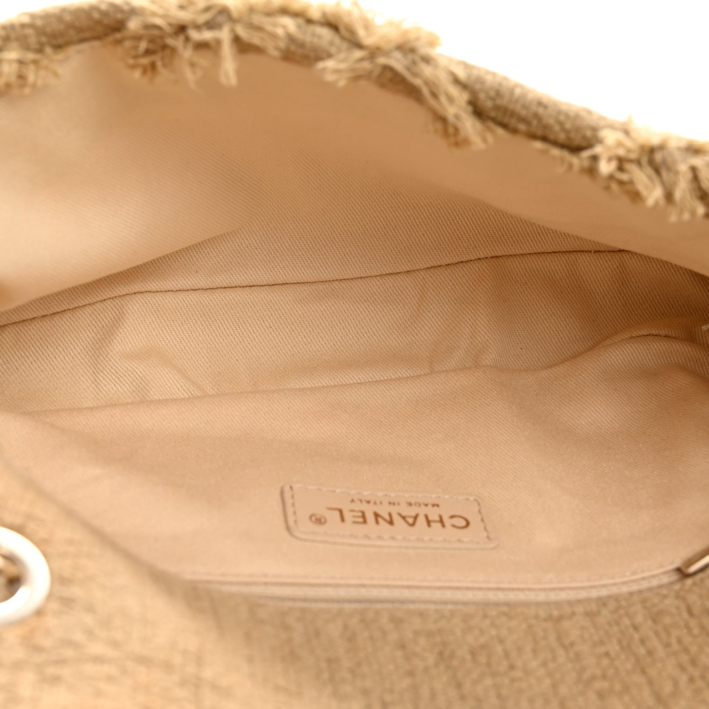 Tweed Nature Medium Single Flap Dark Beige
