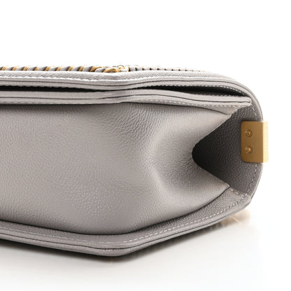 Chanel Caviar Quilted Chain Around Medium Boy Flap Grey 9 of 10