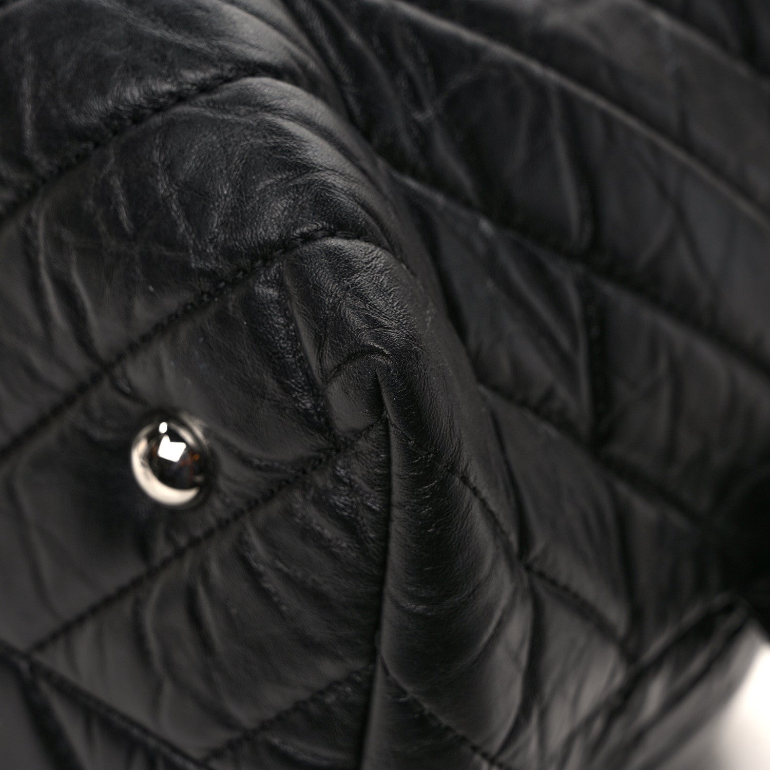 Chanel Aged Calfskin Chevron Quilted Duffle Bag Black 11 of 11