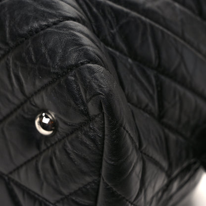 Chanel Aged Calfskin Chevron Quilted Duffle Bag Black 11 of 11