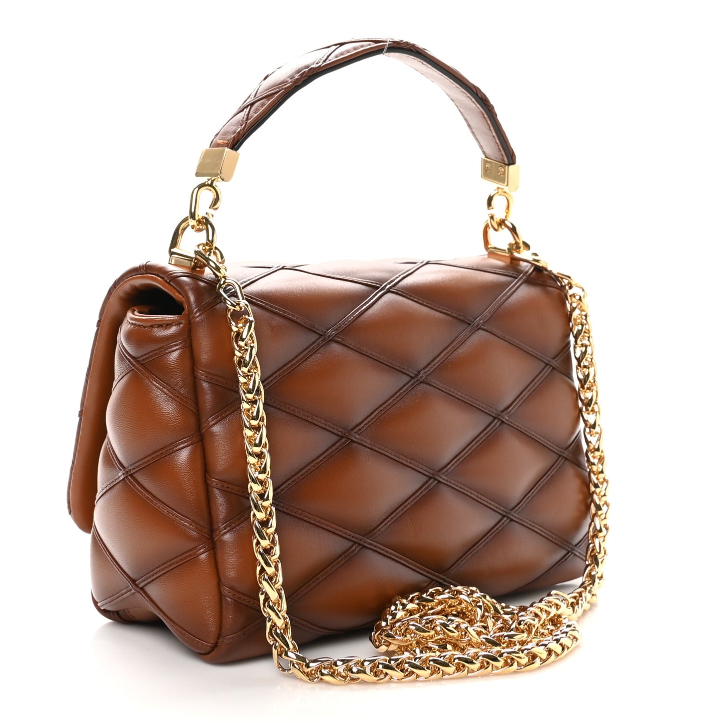 Lambskin Malletage Top Handle GO-14 MM Tan