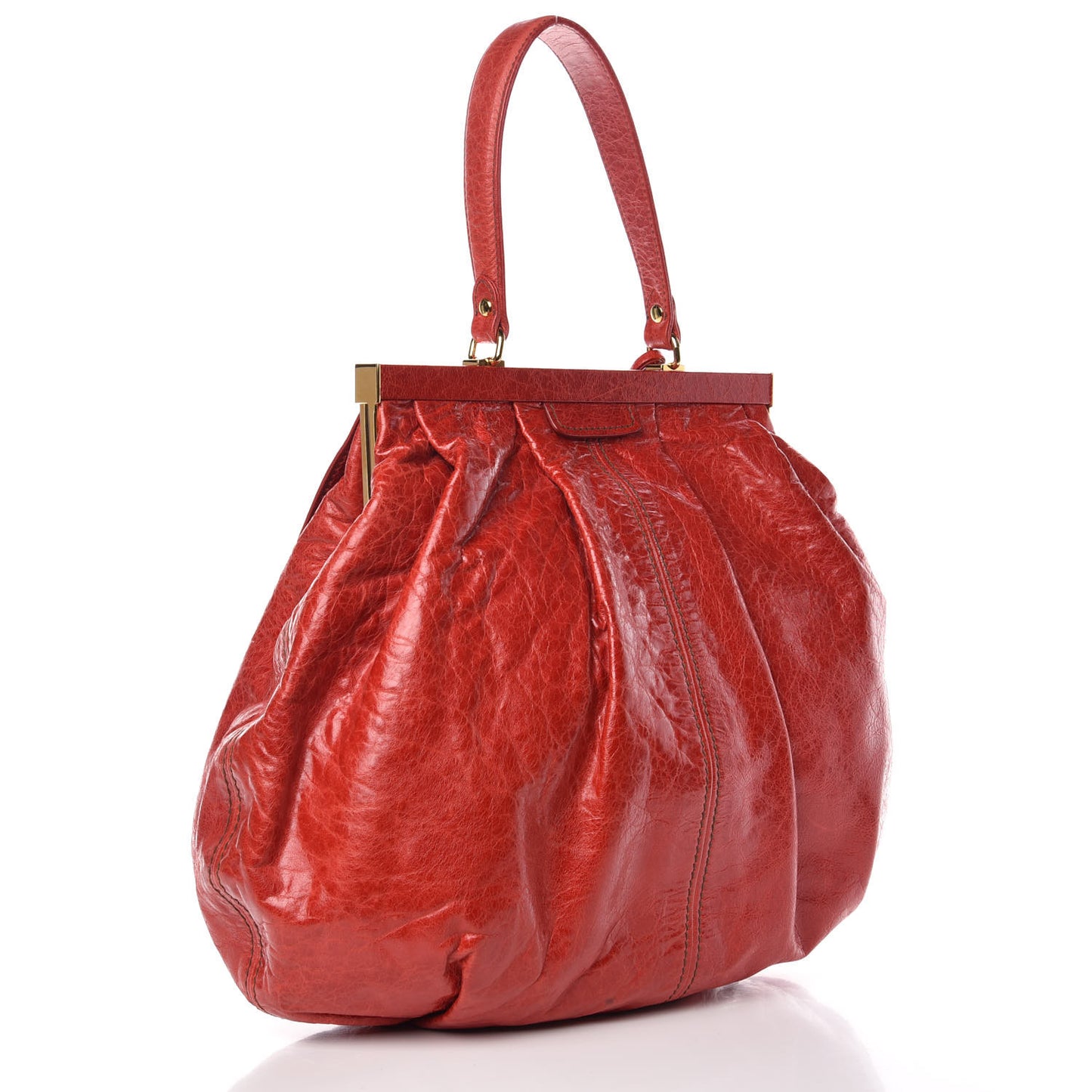 Nappa Frame Lux Top Handle Rosso