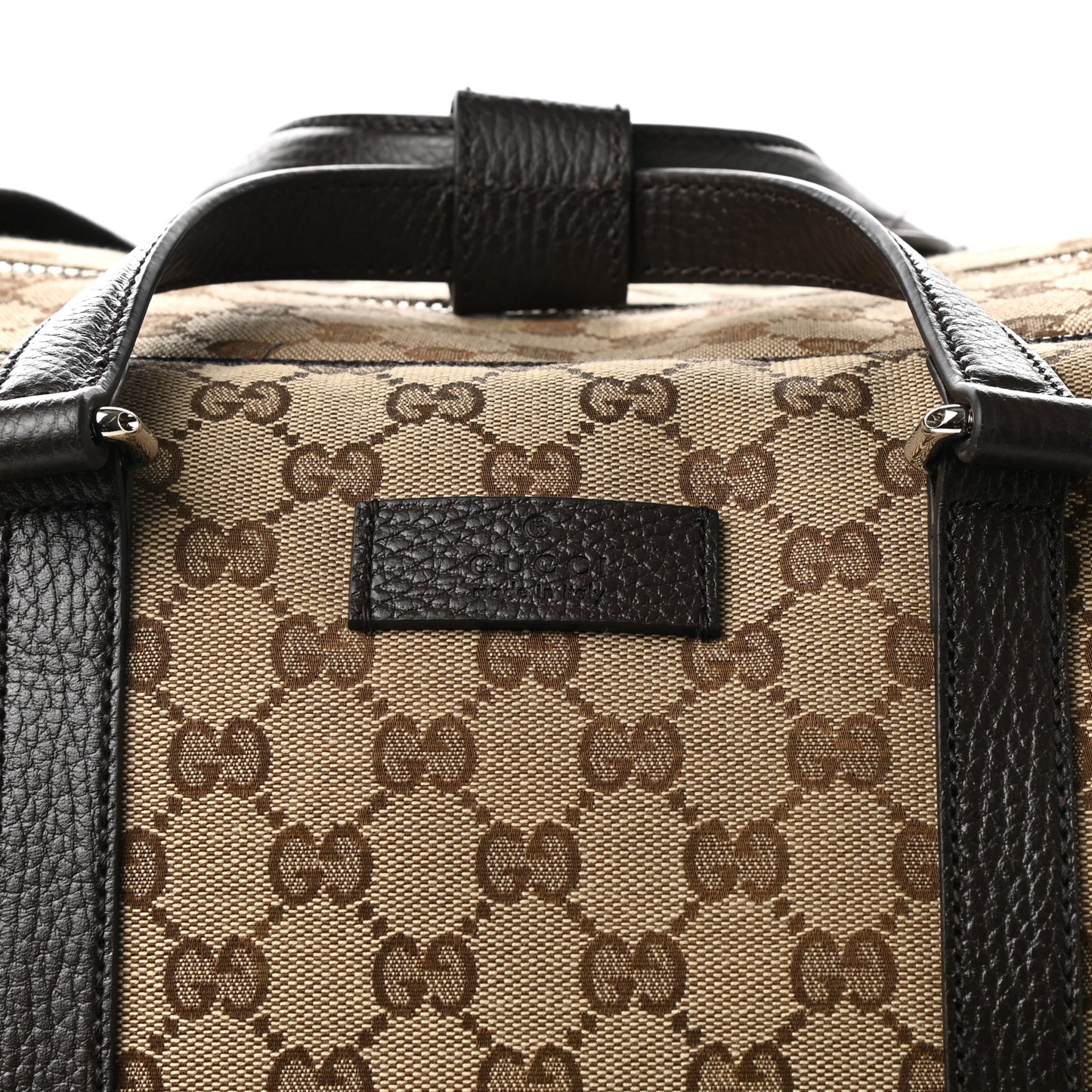 Monogram Dollar Calfskin Large Boston Duffle Bag Beige Ebony Testa di Moro Marrone Scuro