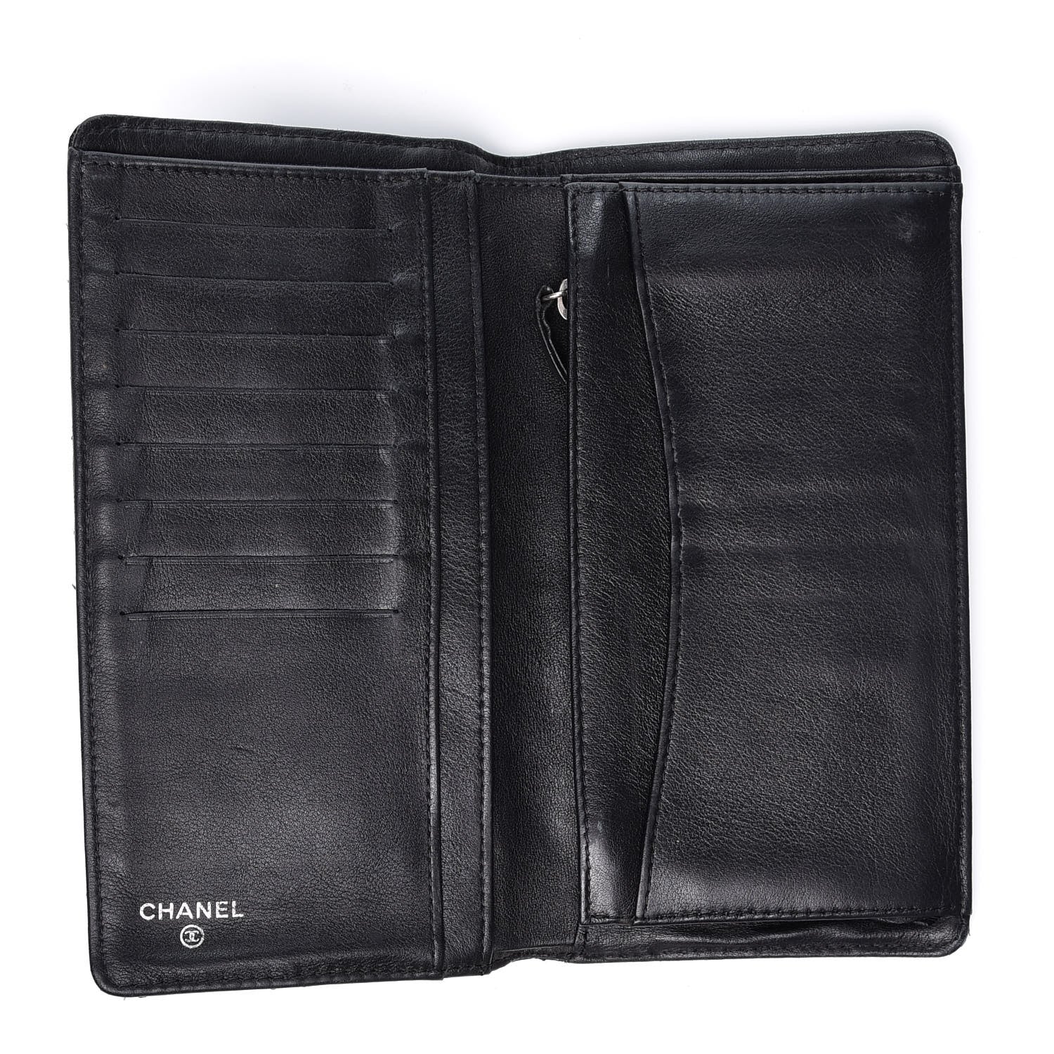 Chanel Patent Calfskin Quilted Yen Wallet Black 4 of 13