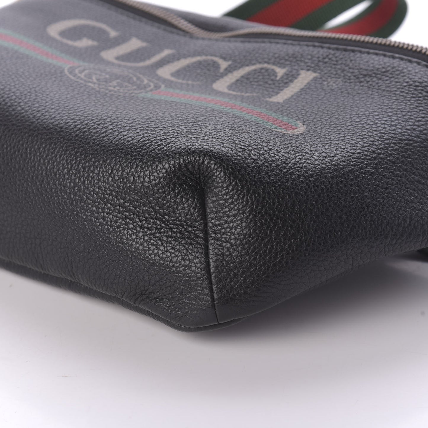 Grained Calfskin Logo Belt Bag Black