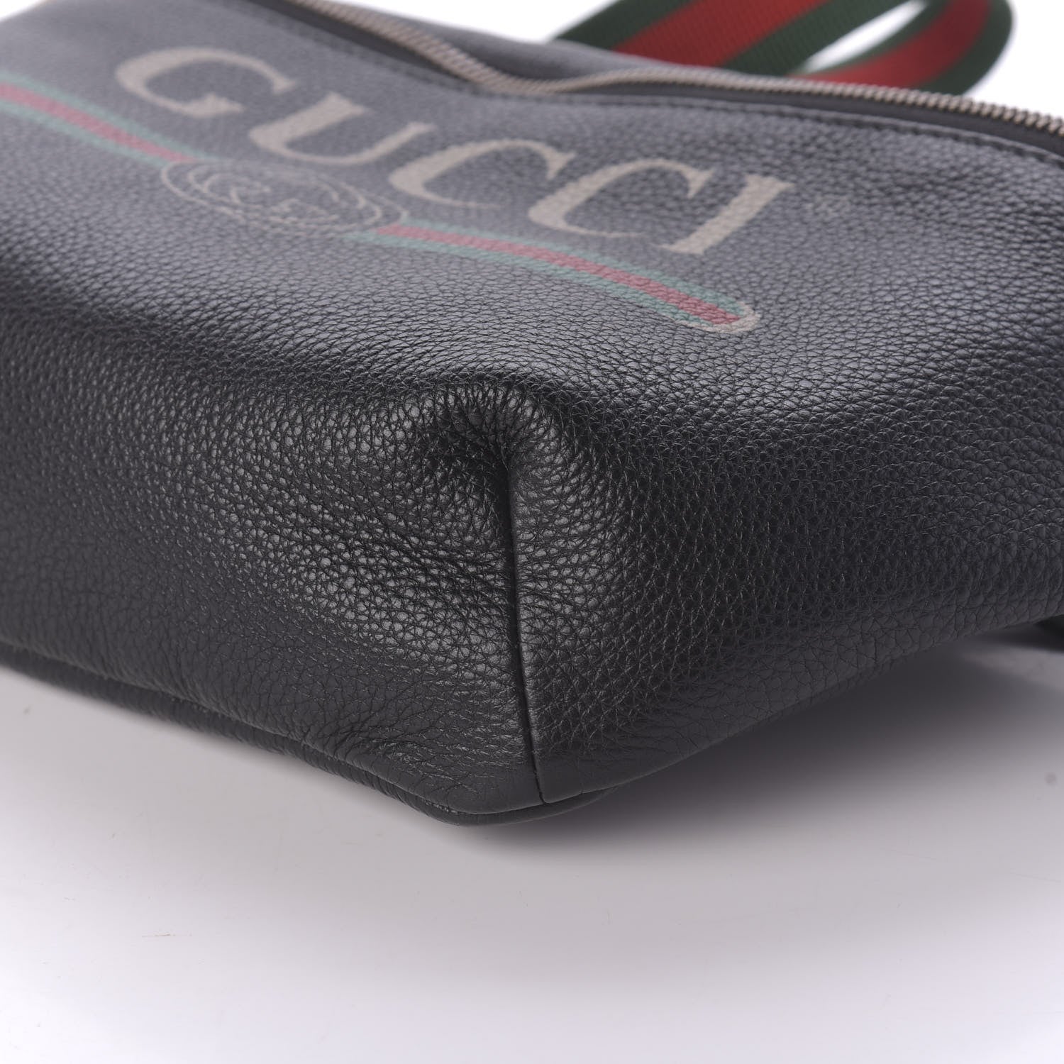 Gucci Grained Calfskin Logo Belt Bag Black 7 of 11