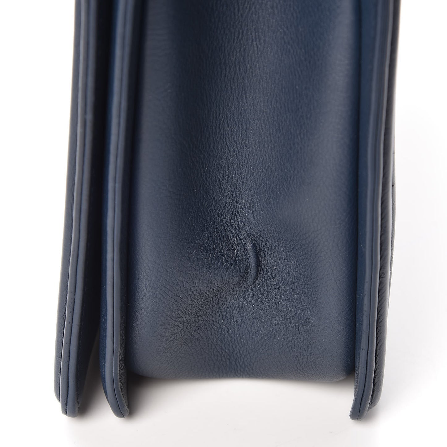 Calfskin Double Stitch New Medium Boy Flap Marine