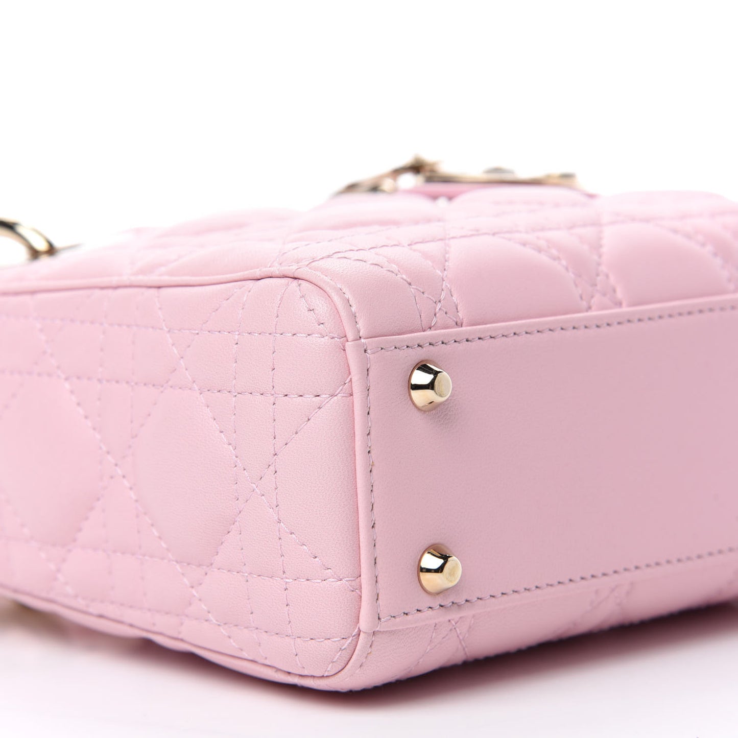 Lambskin Cannage Mini Lady Dior Rose Clair