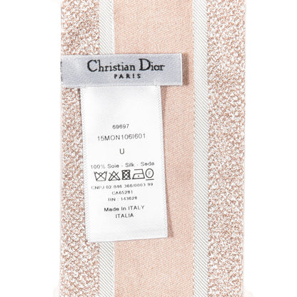 Christian Dior Silk Houndstooth Mitzah Scarf Beige 3 of 3