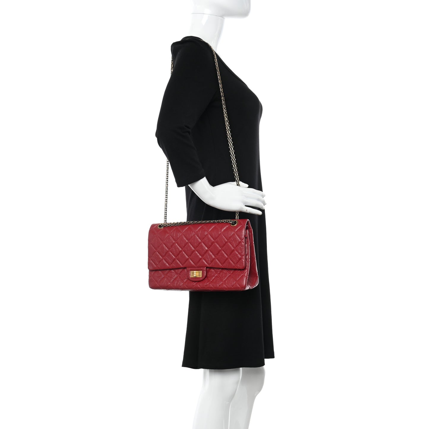 Aged Calfskin Quilted 2.55 Reissue 226 Flap Red