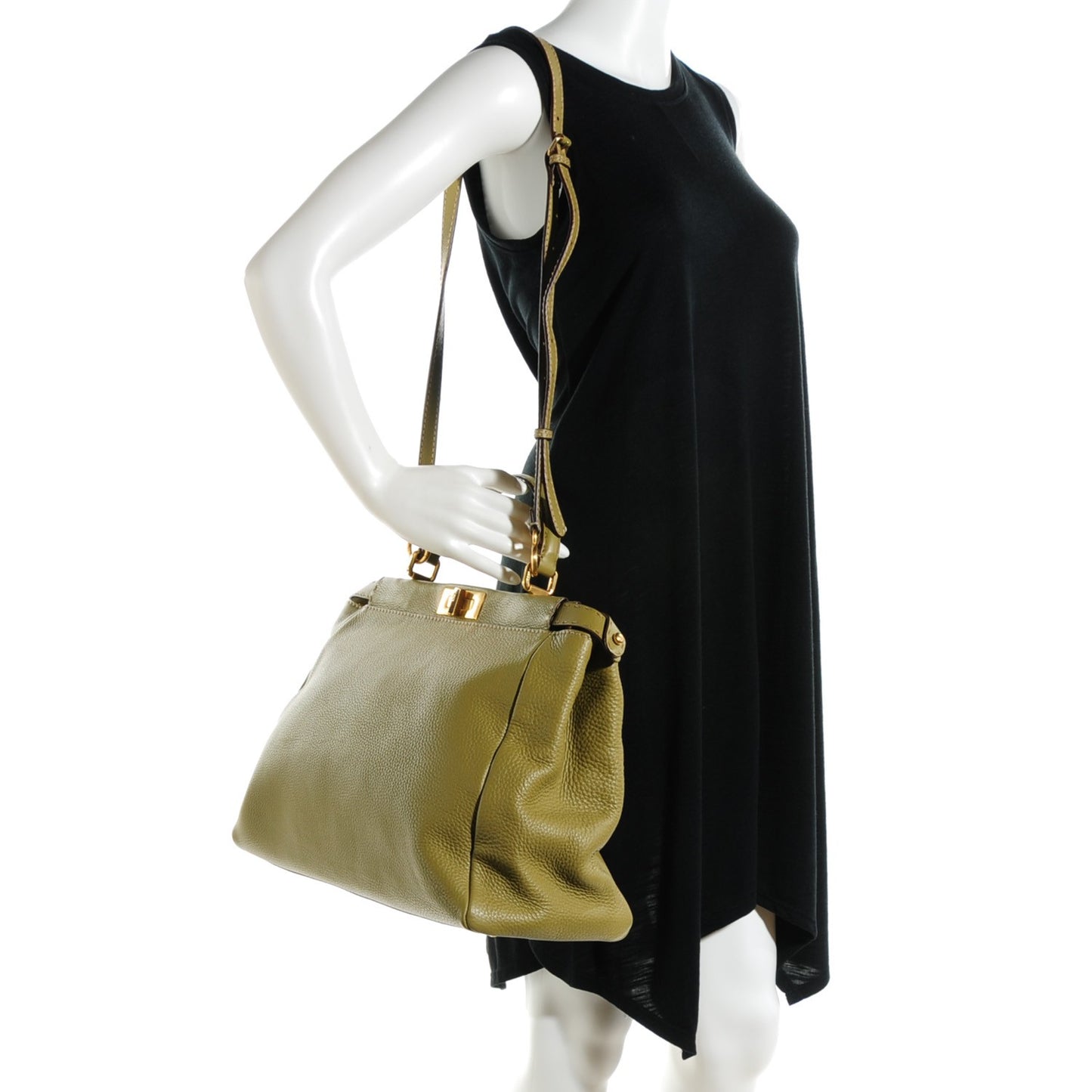 Cuoio Romano Selleria Large Peekaboo Iconic Satchel Muschio Moro