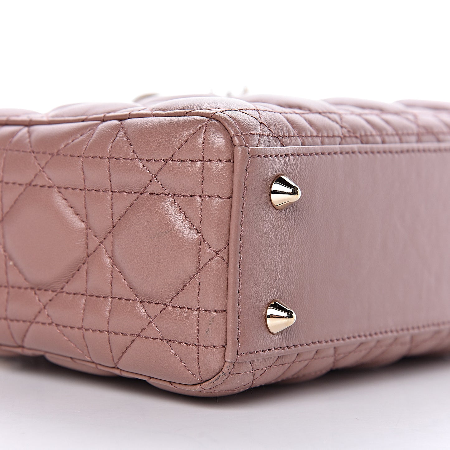 Lambskin Cannage Small Lucky Badges My Lady Dior Petale Brique