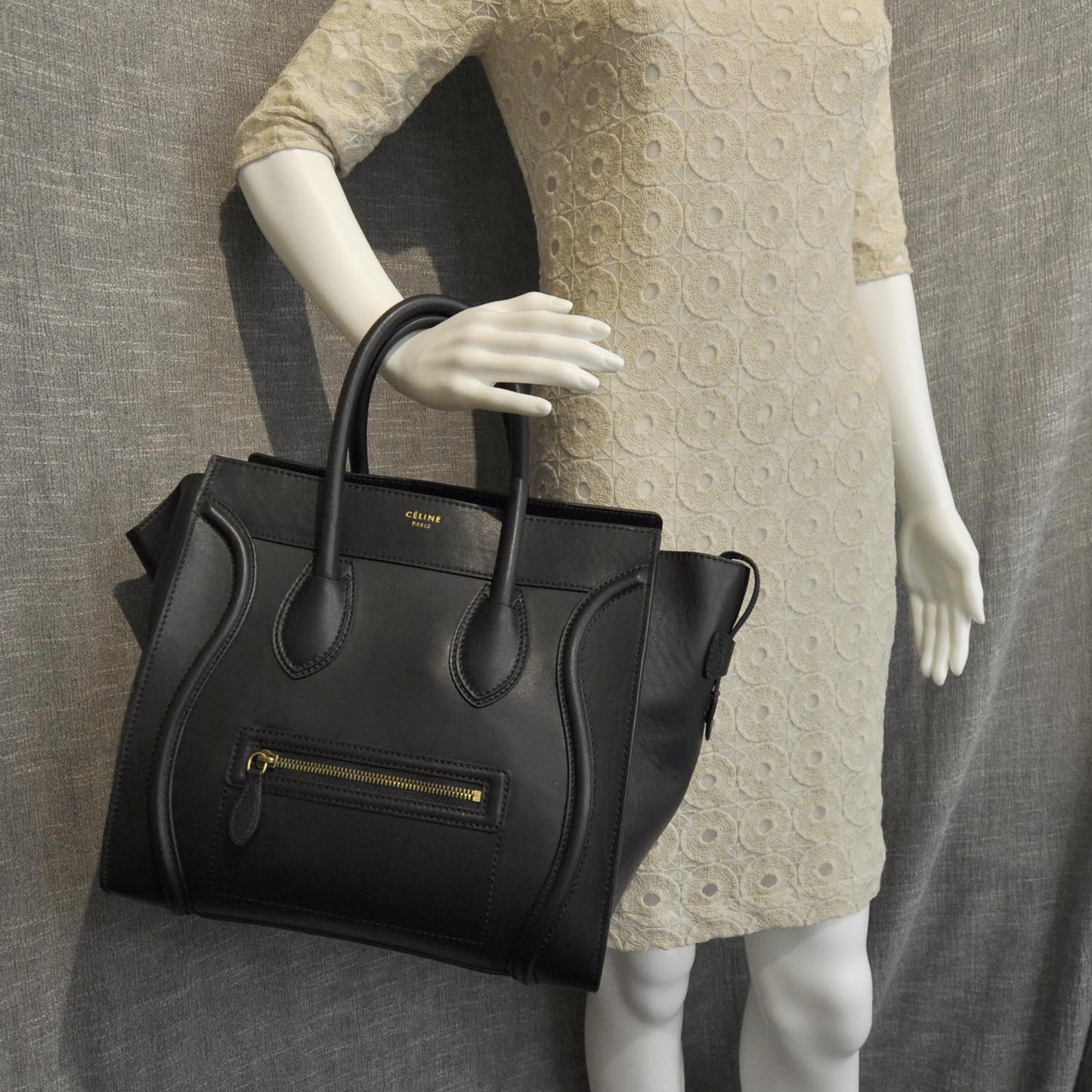 Smooth Calfskin Mini Luggage Black