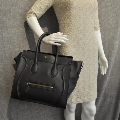 Celine Smooth Calfskin Mini Luggage Black 2 of 8