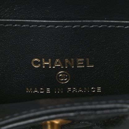Chanel Shiny Aged Calfskin Quilted Mini Nano Kelly Shopper Black 6 of 11