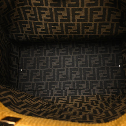 Fendi Crochet Vitello King Logo Plexiglass Medium Fendi Sunshine Shopper Tote Mimosa Panna 5 of 11