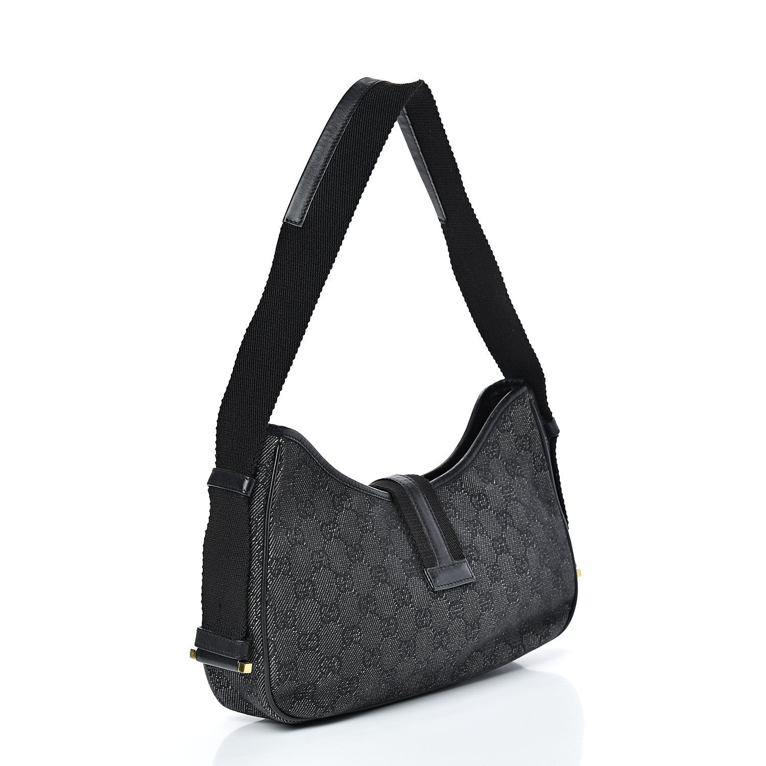 Gucci Denim Monogram Shoulder Bag 2 of 16