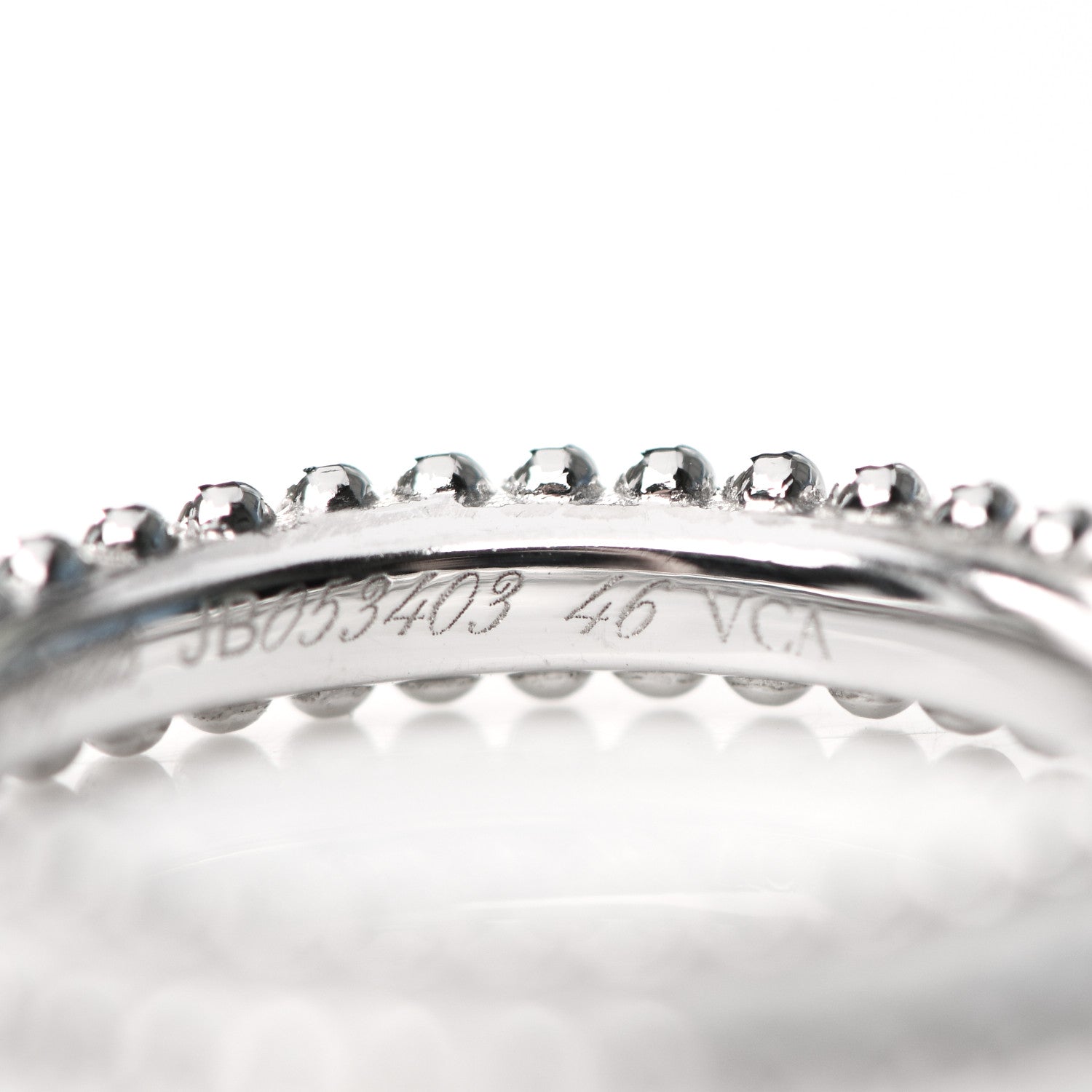 Van Cleef & Arpels Platinum Estelle Wedding Band Ring 46 3.5 6 of 6