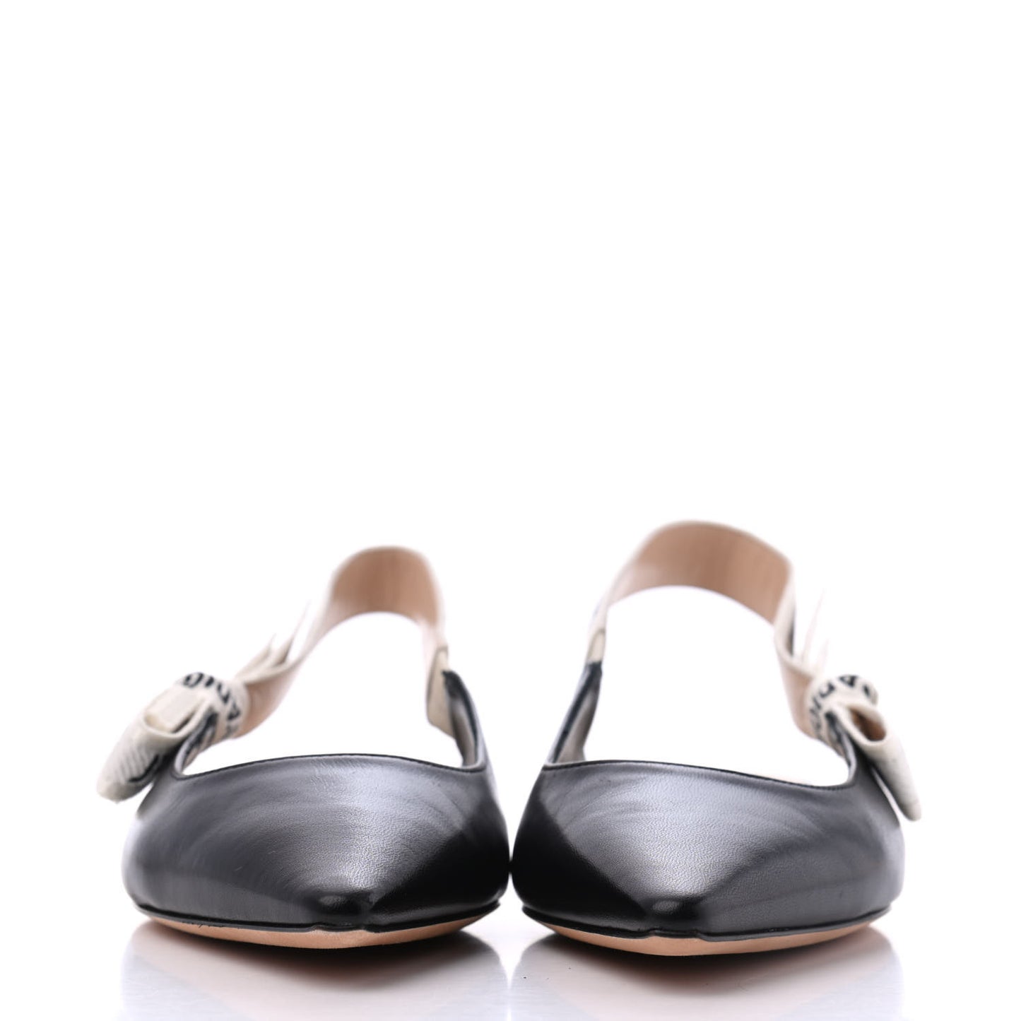Lambskin Ribbon J'Adior Slingback Ballet Flats 35.5 Black