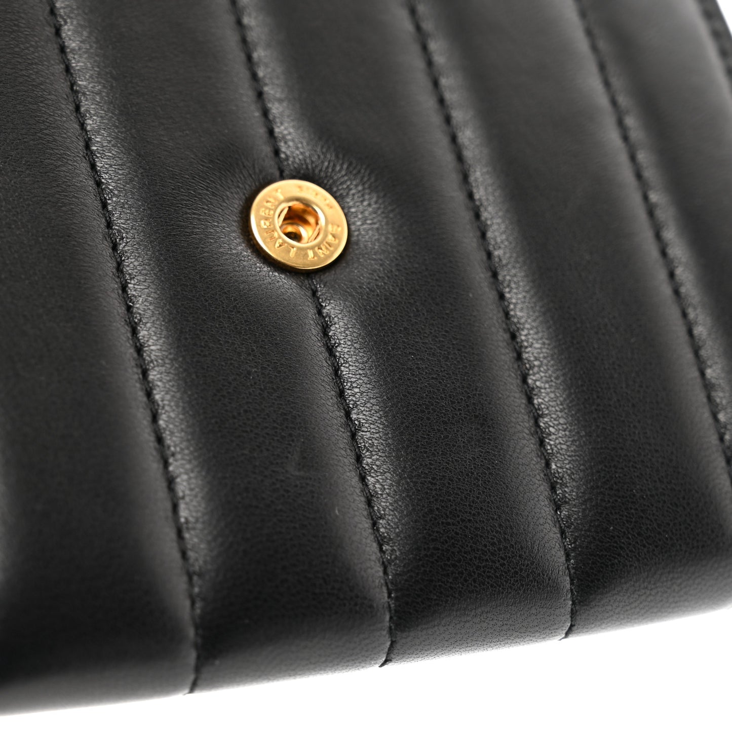 Lambskin Matelasse Monogram Vicky Tri-Fold Wallet Black