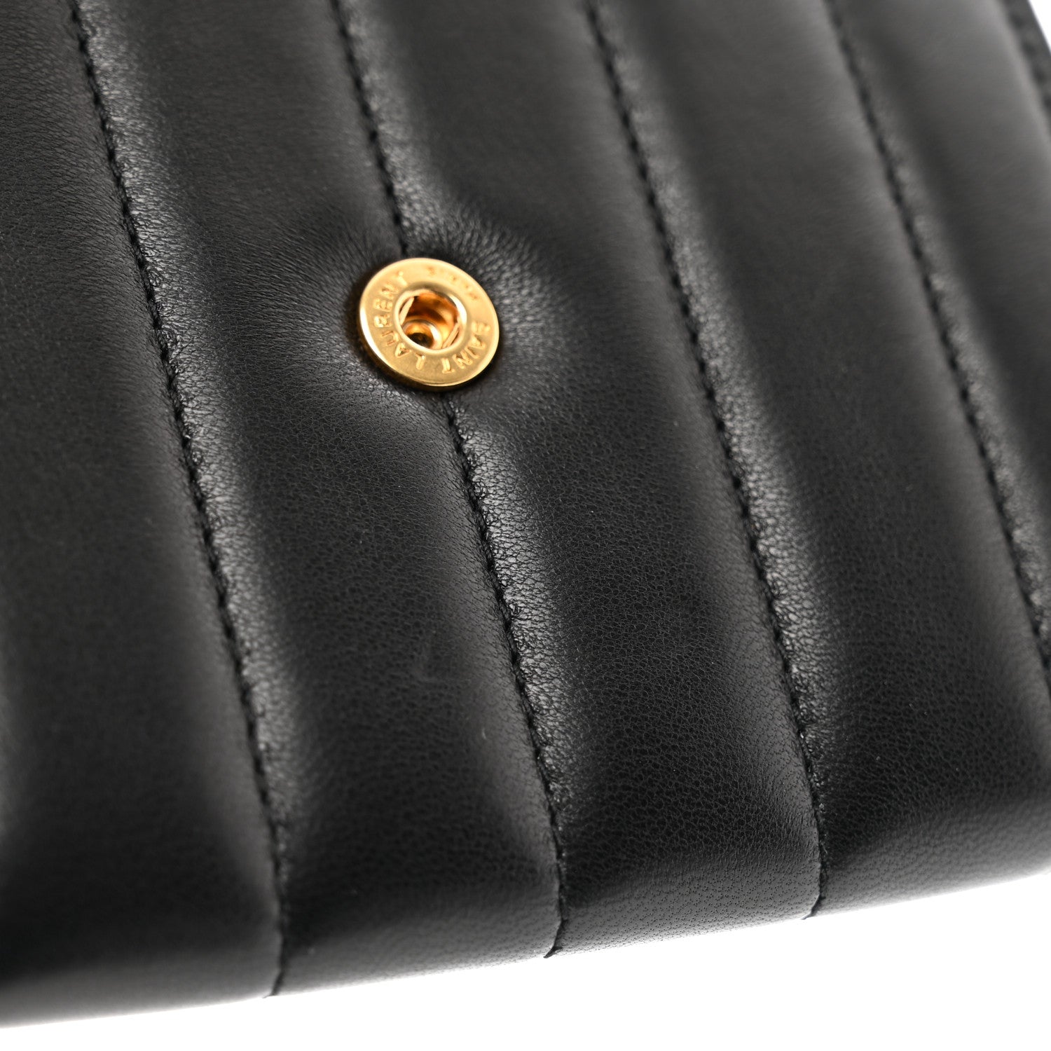 Saint Laurent Lambskin Matelasse Monogram Vicky Tri-Fold Wallet Black 8 of 8