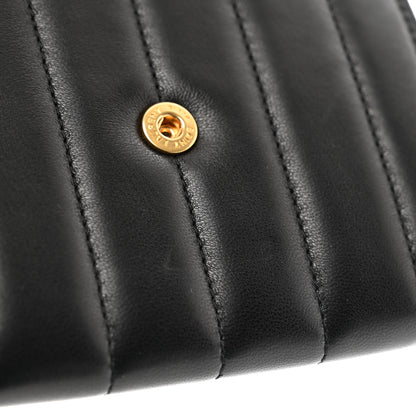 Saint Laurent Lambskin Matelasse Monogram Vicky Tri-Fold Wallet Black 8 of 8