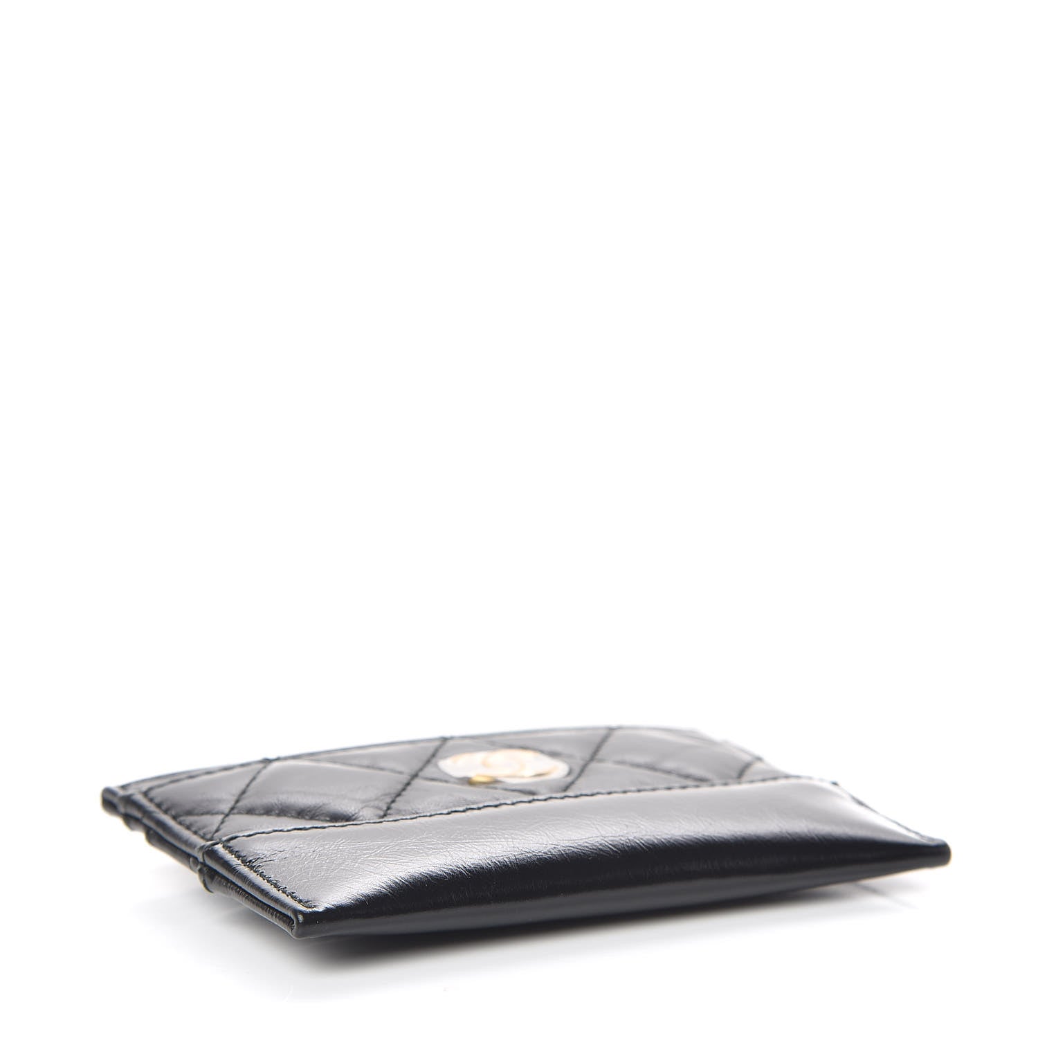 Chanel Aged Calfskin Quilted Gabrielle Card Holder Black 4 of 9