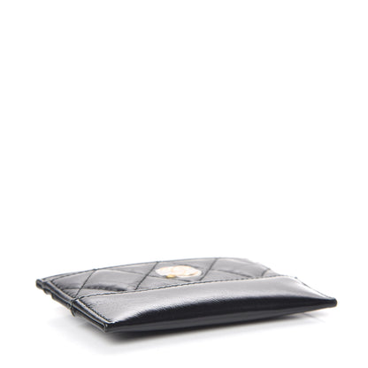 Chanel Aged Calfskin Quilted Gabrielle Card Holder Black 4 of 9
