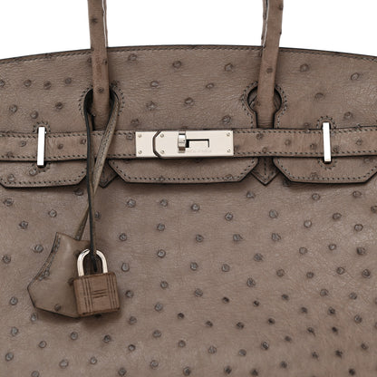 Hermes Ostrich Birkin 30 Gris Tourterelle 8 of 12