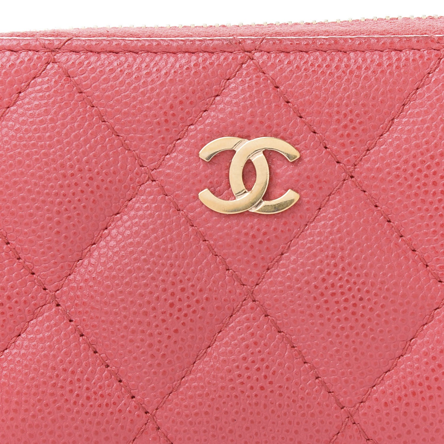 Chanel Caviar Quilted Zip Coin Purse Pink 11 of 12