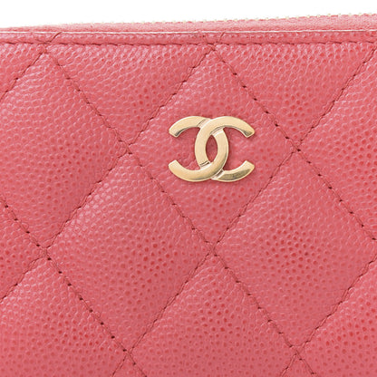 Chanel Caviar Quilted Zip Coin Purse Pink 11 of 12