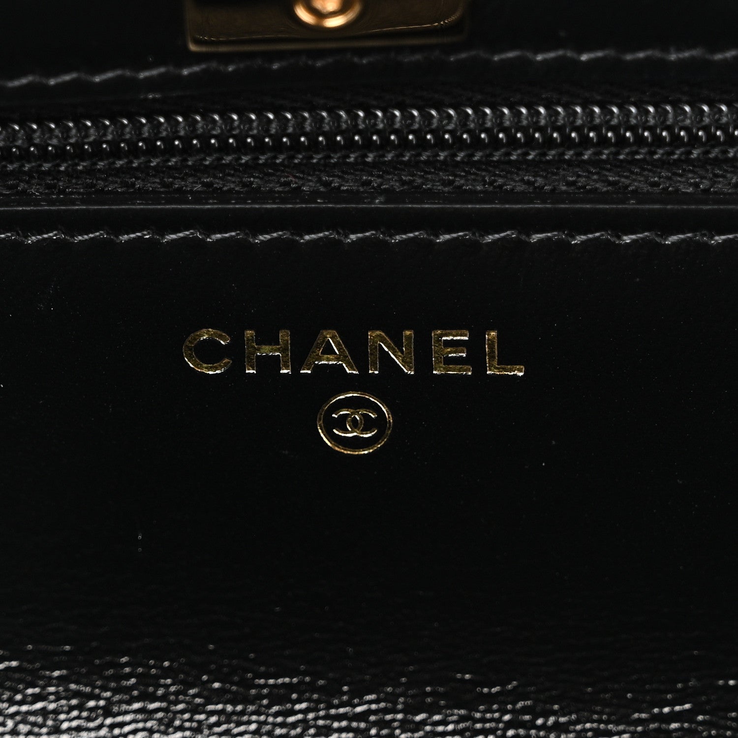 Chanel Shiny Lambskin Quilted Golden Links Wallet On Chain WOC Black 6 of 13