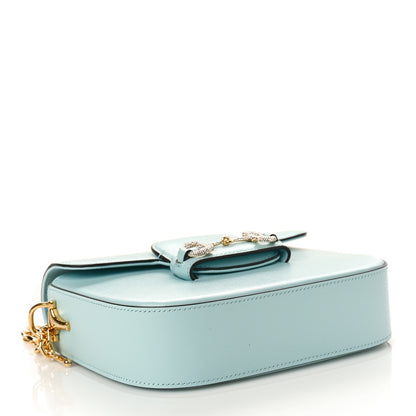 Gucci Azalea Calfskin Crystal GG Monogram Mini Horsebit 1955 Shoulder Bag Light Blue 4 of 11