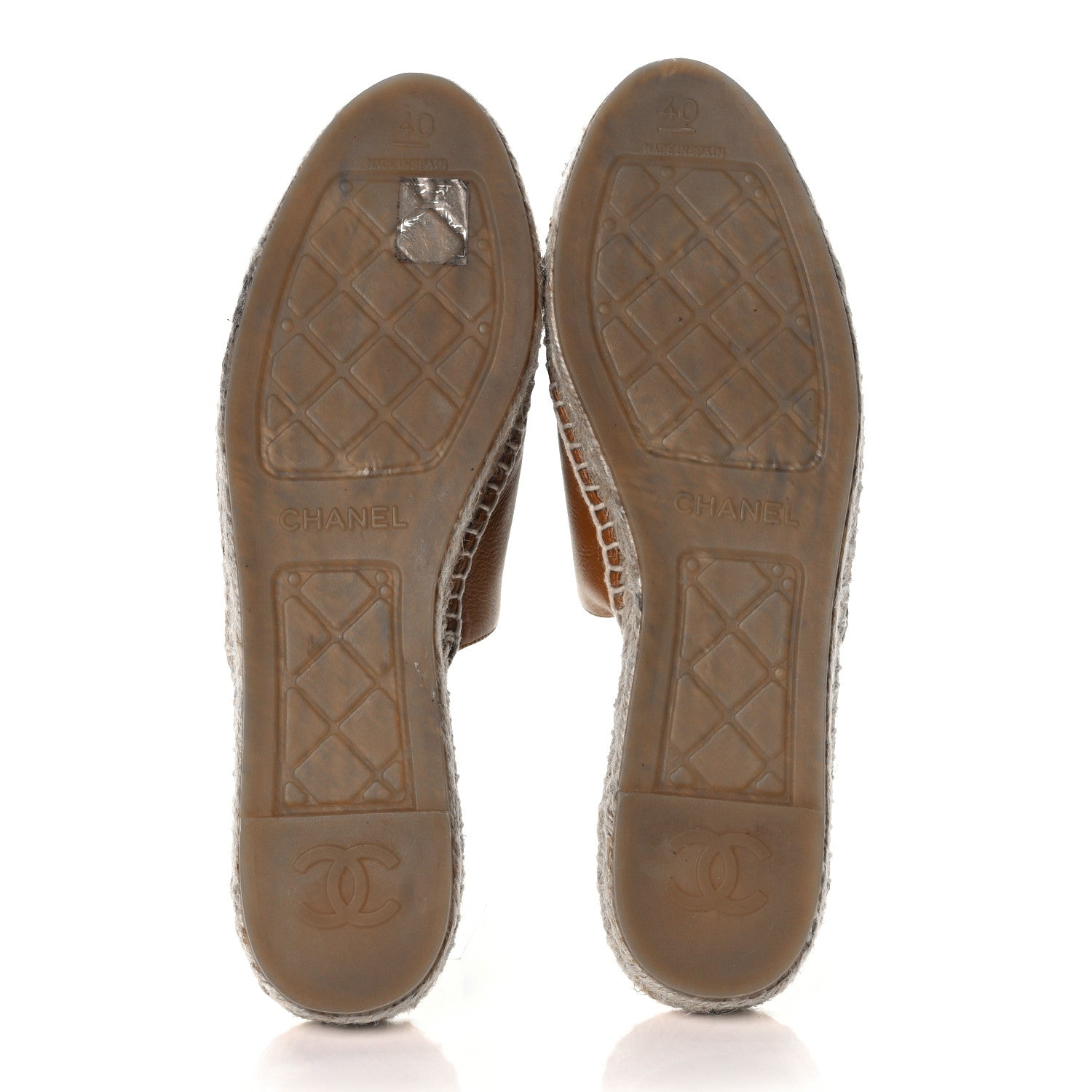 Chanel Calfskin CC Espadrille Mules 40 Light Brown 18 of 24