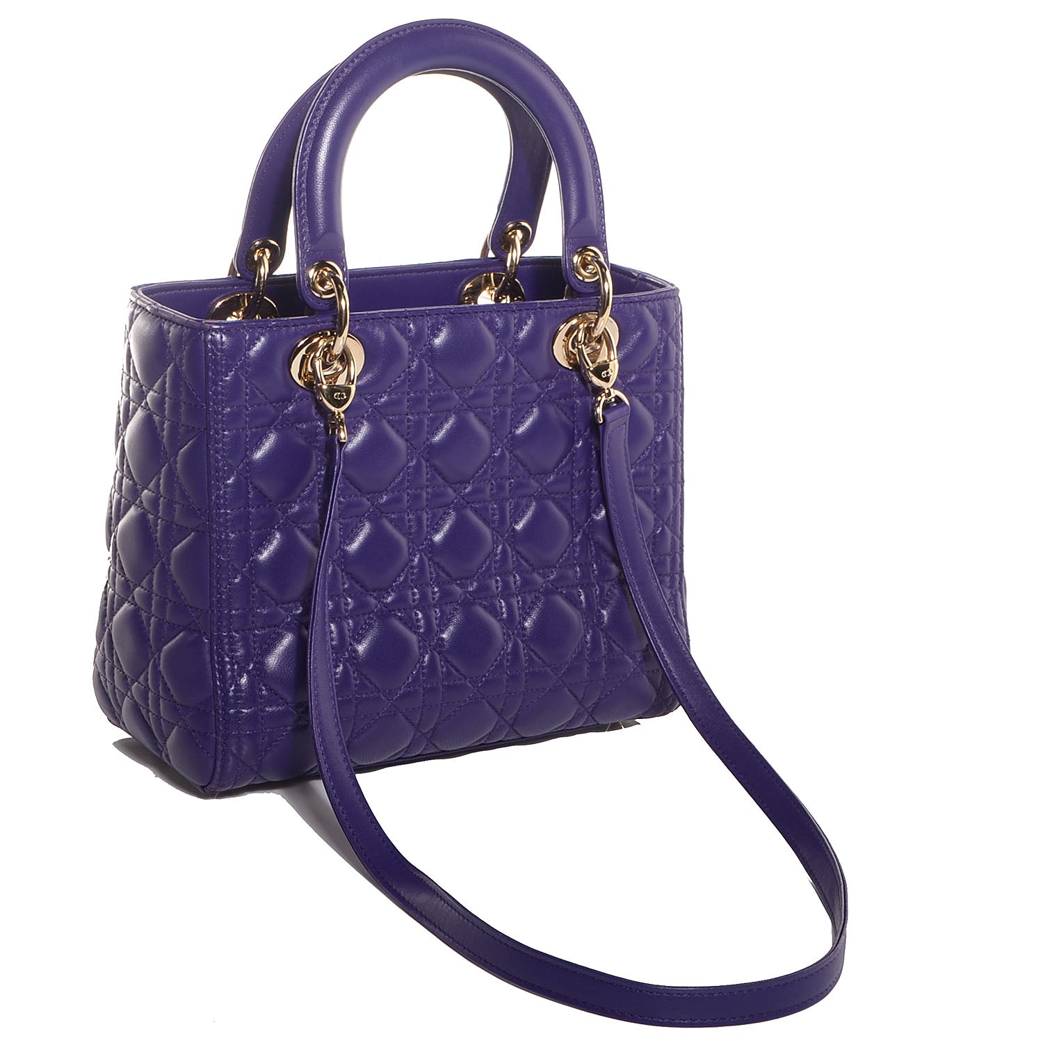 Christian Dior Lambskin Cannage Medium Lady Dior Purple 3 of 8