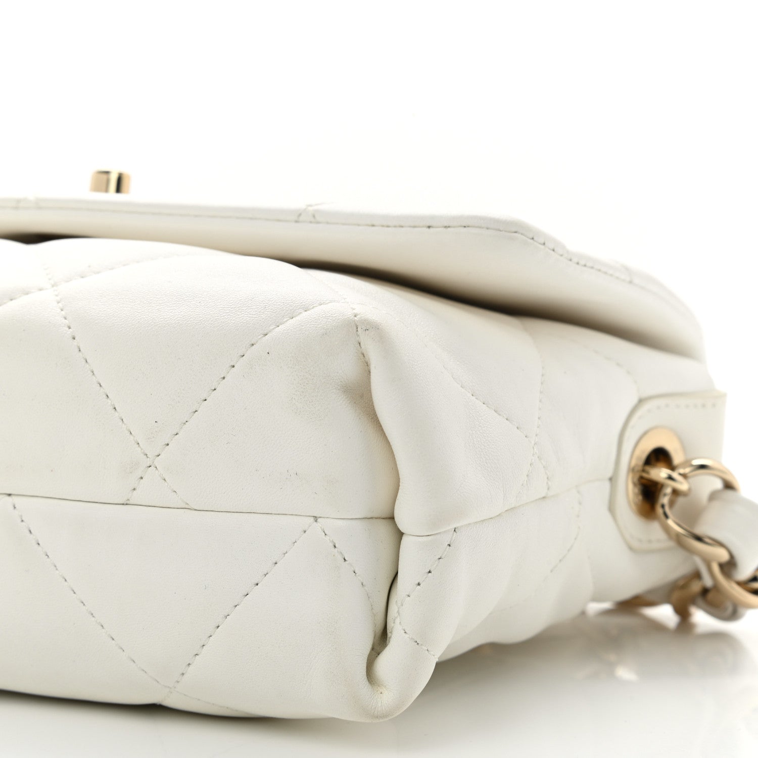 Chanel Lambskin Quilted Small Logo Strap Flap White 12 of 12