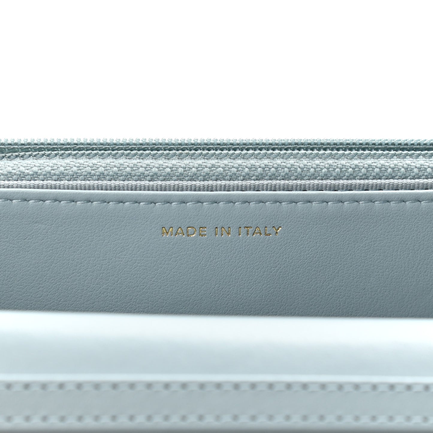 Aged Calfskin Quilted Reissue Wallet On Chain WOC Light Blue