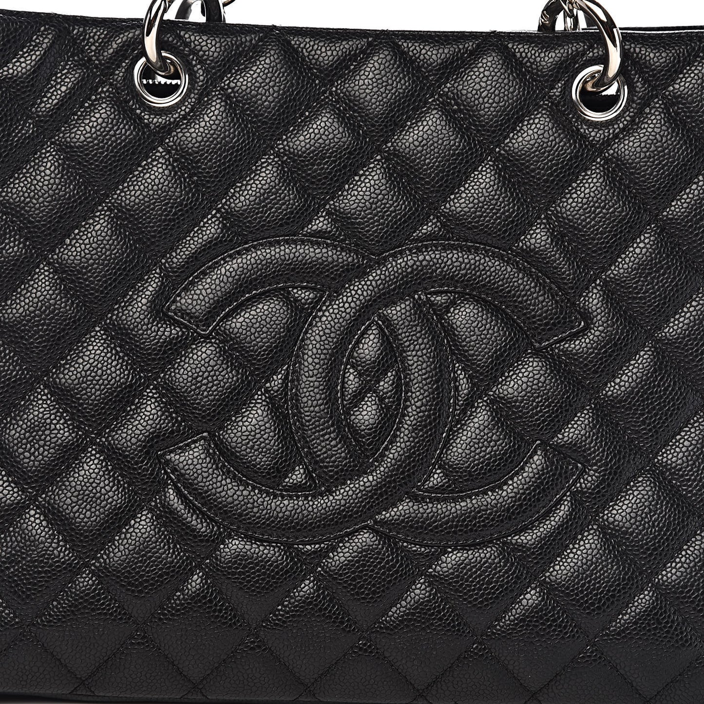 Caviar Quilted Grand Shopping Tote GST Black
