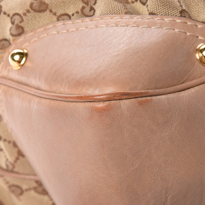 Gucci Monogram Large Jockey Hobo Beige 12 of 19