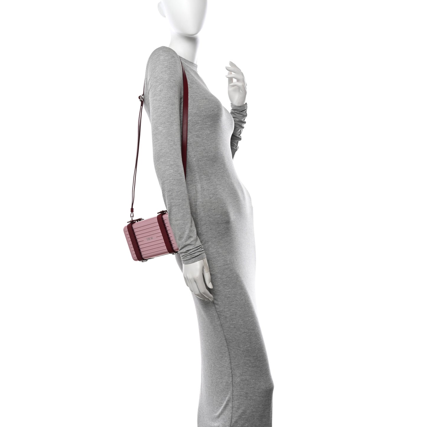 X RIMOWA Aluminum Personal Clutch On Strap Rose