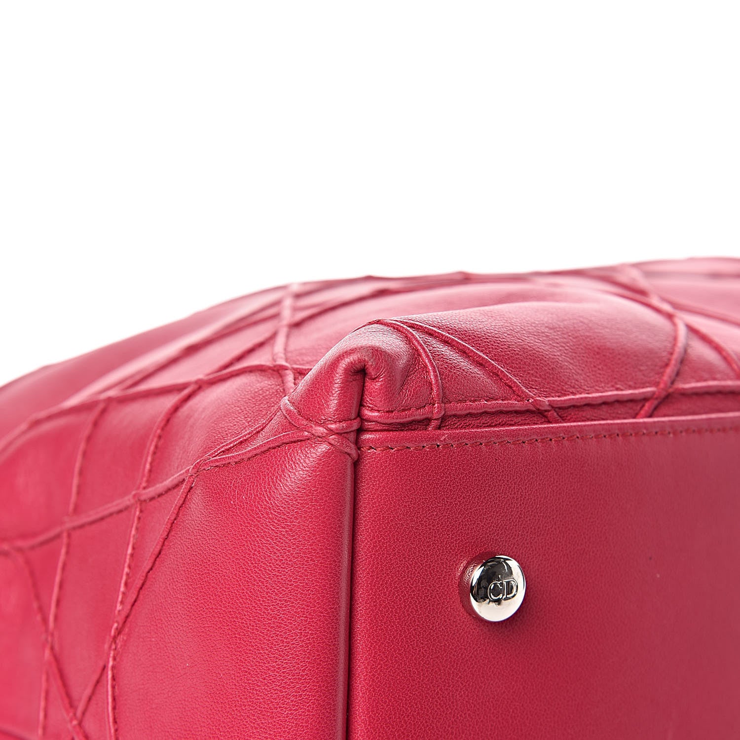 Christian Dior Lambskin Cannage Medium Granville Tote Fuchsia 14 of 17