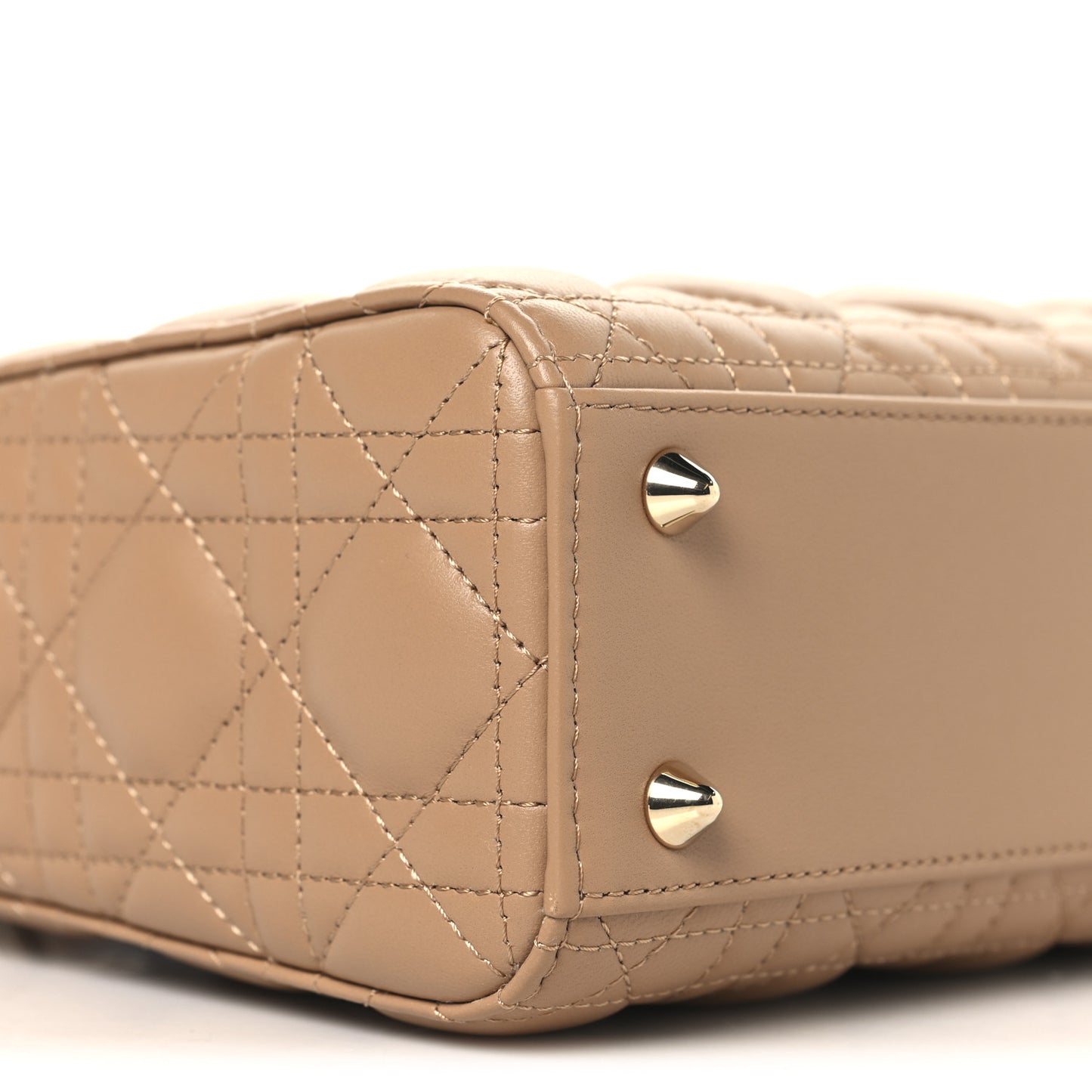 Lambskin Cannage Small Lady Dior Camel