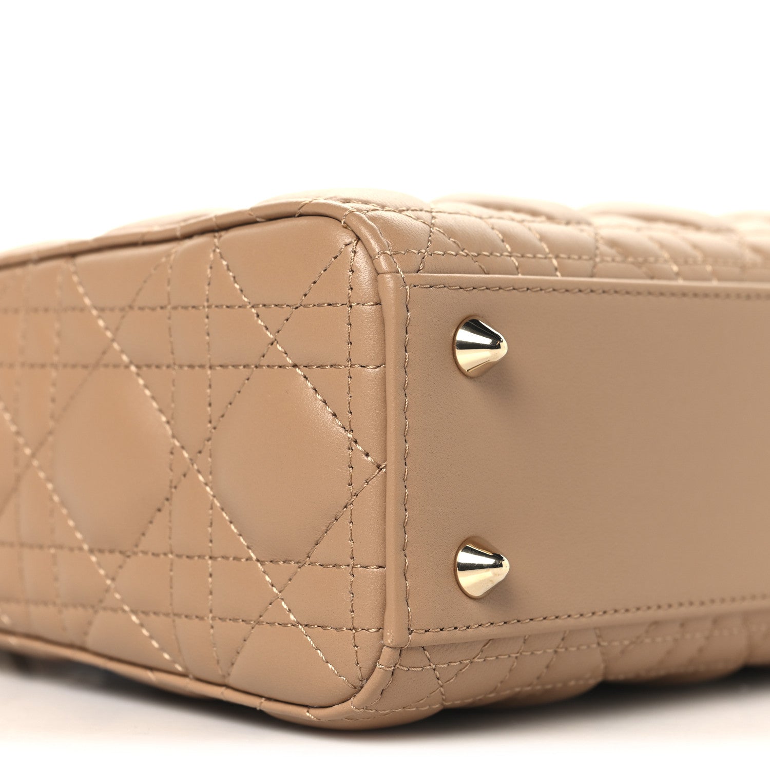 Christian Dior Lambskin Cannage Small Lady Dior Camel 8 of 10