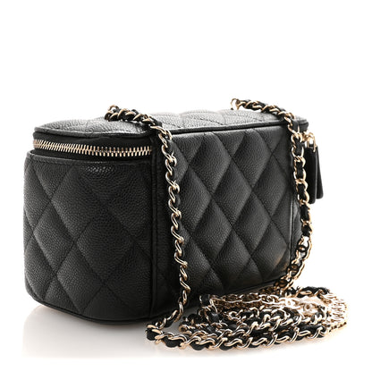 Chanel Caviar Quilted Small Tiny CC Vanity Case With Chain Black 3 of 10