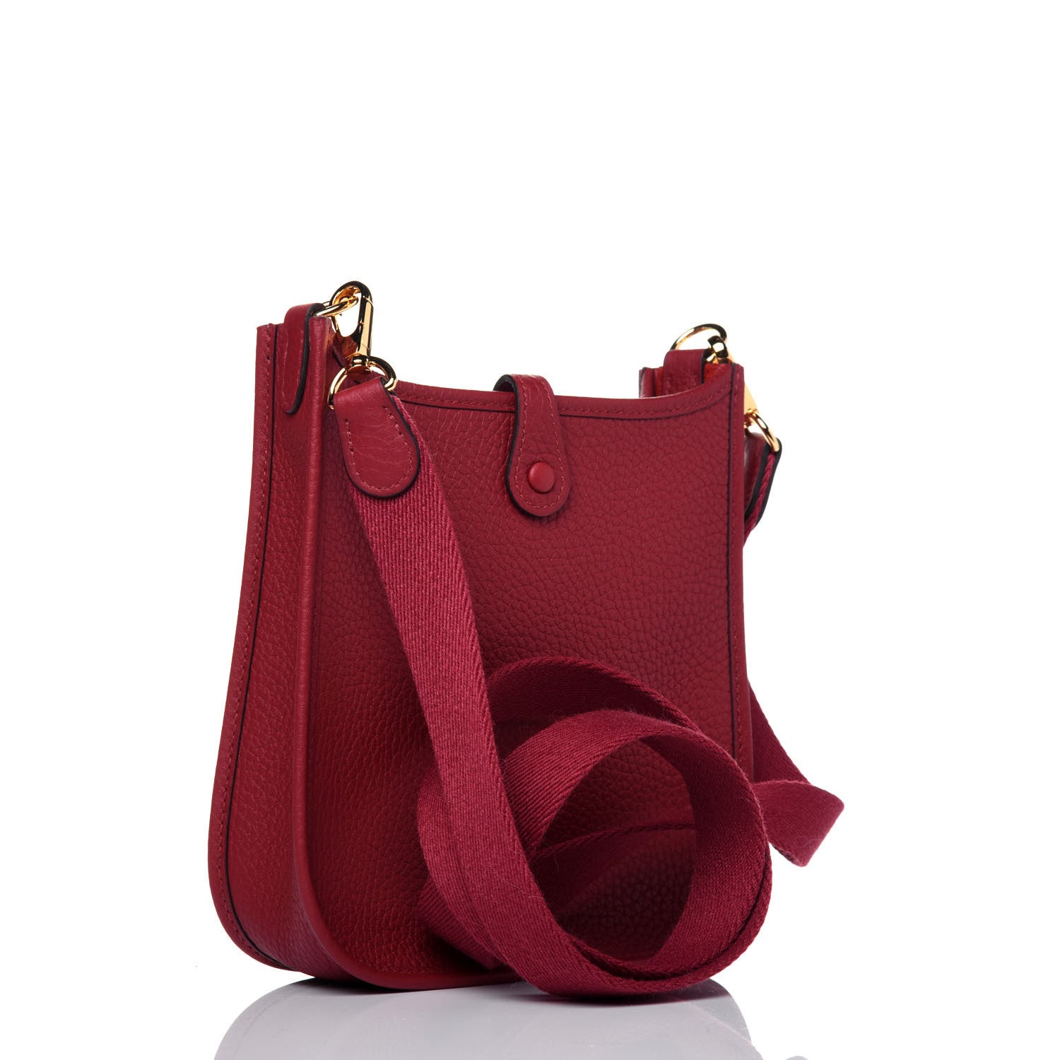 Hermes Taurillon Clemence Evelyne TPM Rouge Grenat 3 of 9