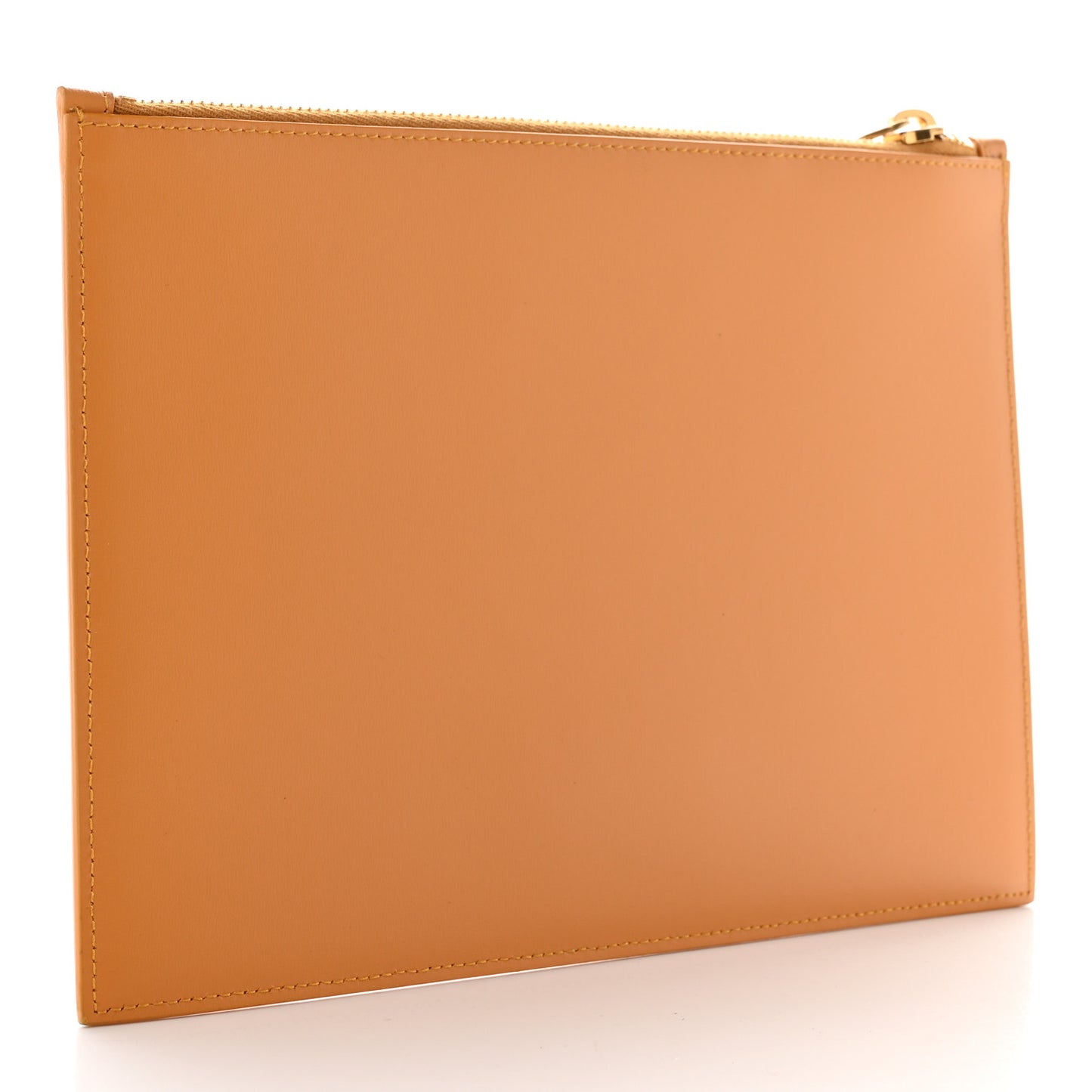 Smooth Calfskin Zip Pouch Cheddar